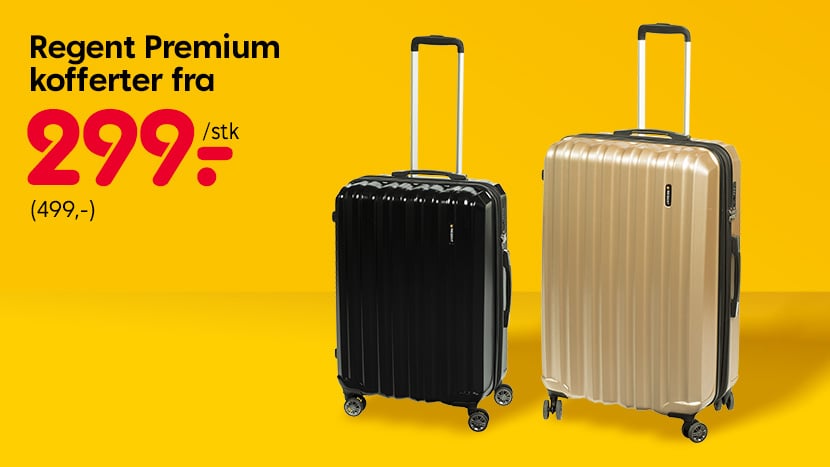 Regent Premium kofferter fra 299 kroner. (Ord. pris 499 kroner).