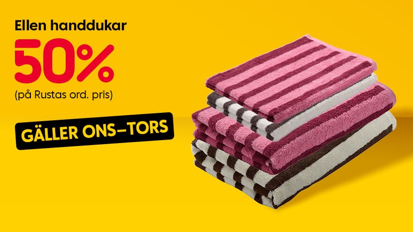 GÄLLER ONS–TORS: Ellen handdukar 50%.