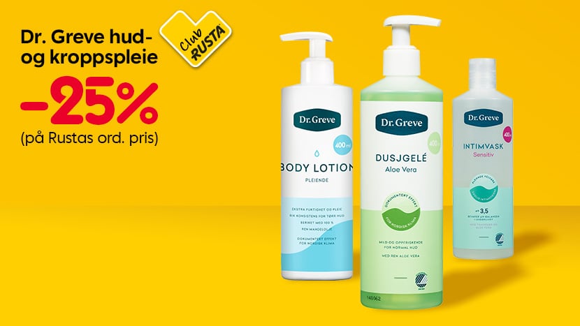 CLUB RUSTA: Dr. Greve hud- og kroppspleie -25%.
