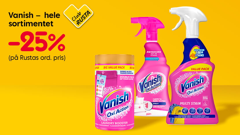CLUB RUSTA: Vanish –  hele sortimentet -25%.