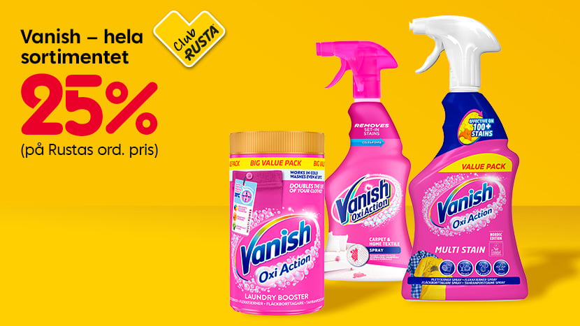 CLUB RUSTA: Vanish – hela sortimentet 25%.