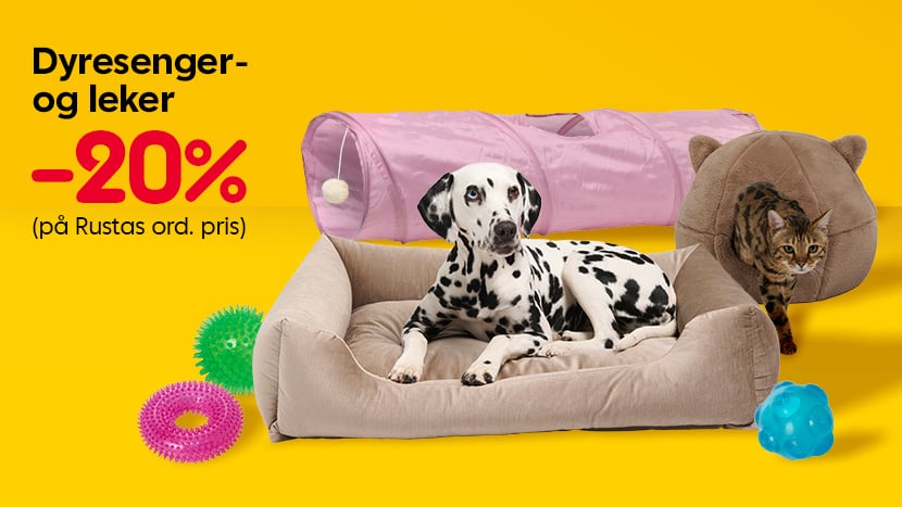 Dyresenger- og leker -20%.