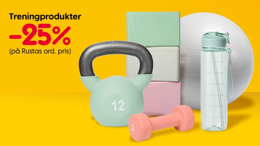 Treningprodukter -25%.
