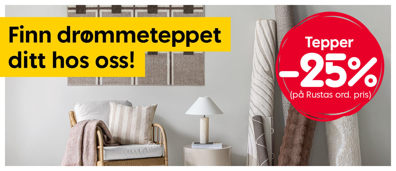 Finn drømmeteppet ditt hos oss! Tepper -25%.