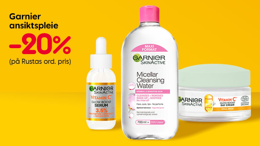 Garnier ansiktspleie -20%.
