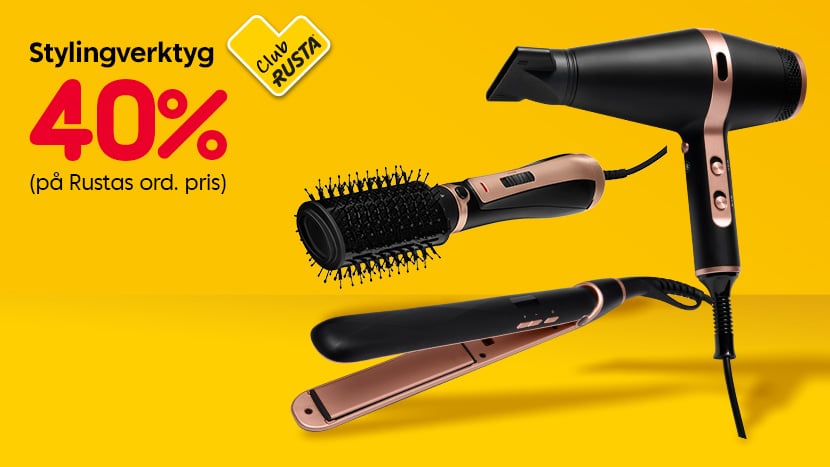 CLUB RUSTA: Stylingverktyg 40%.