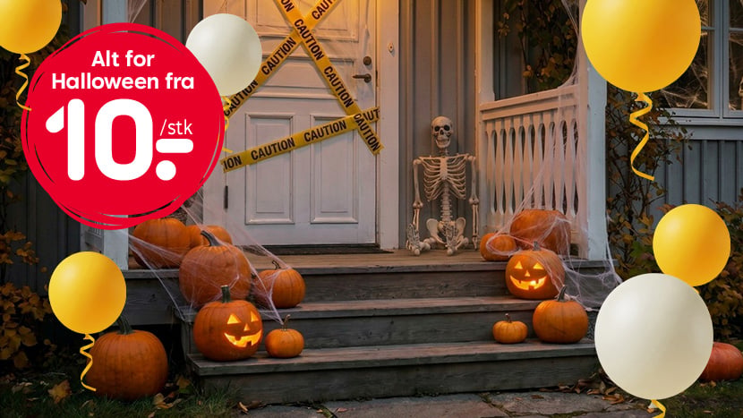 Alt for Halloween fra 10,-.