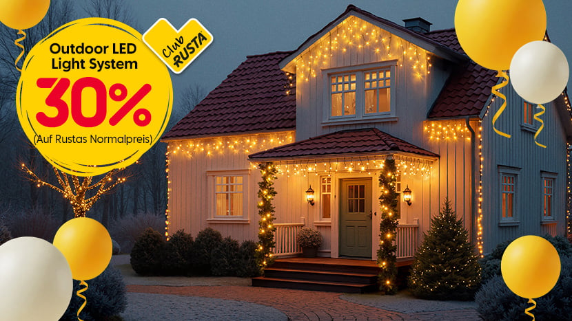 CLUB RUSTA: Outdoor LED Light System 30%.