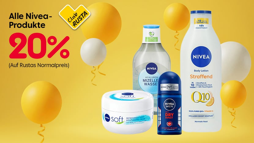 CLUB RUSTA: Alle Nivea-Produkte 20%.