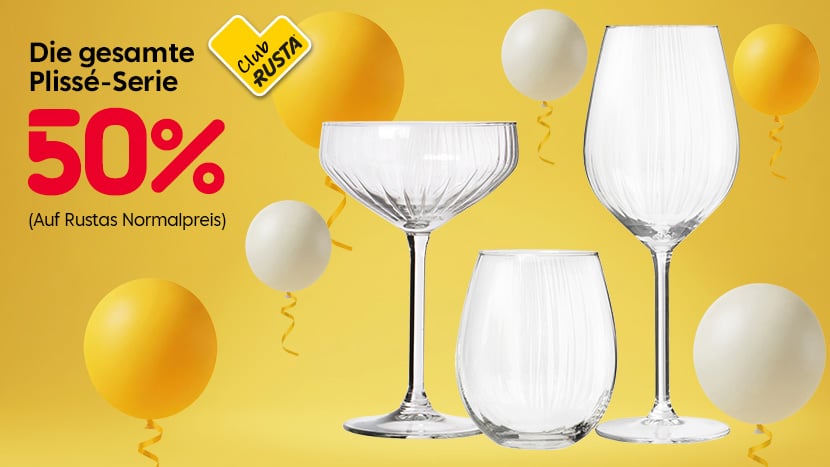 CLUB RUSTA: Die gesamte Plissé-Serie 50%.