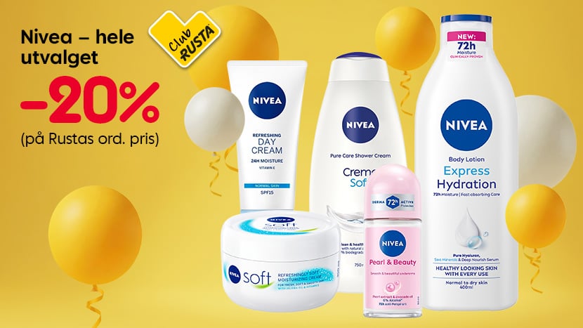 CLUB RUSTA: Nivea – hele utvalget -20%.