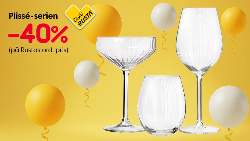 CLUB RUSTA: Hele Plissé-serien -40%.