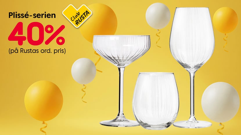 CLUB RUSTA: Hela Plissé-serien 40%.