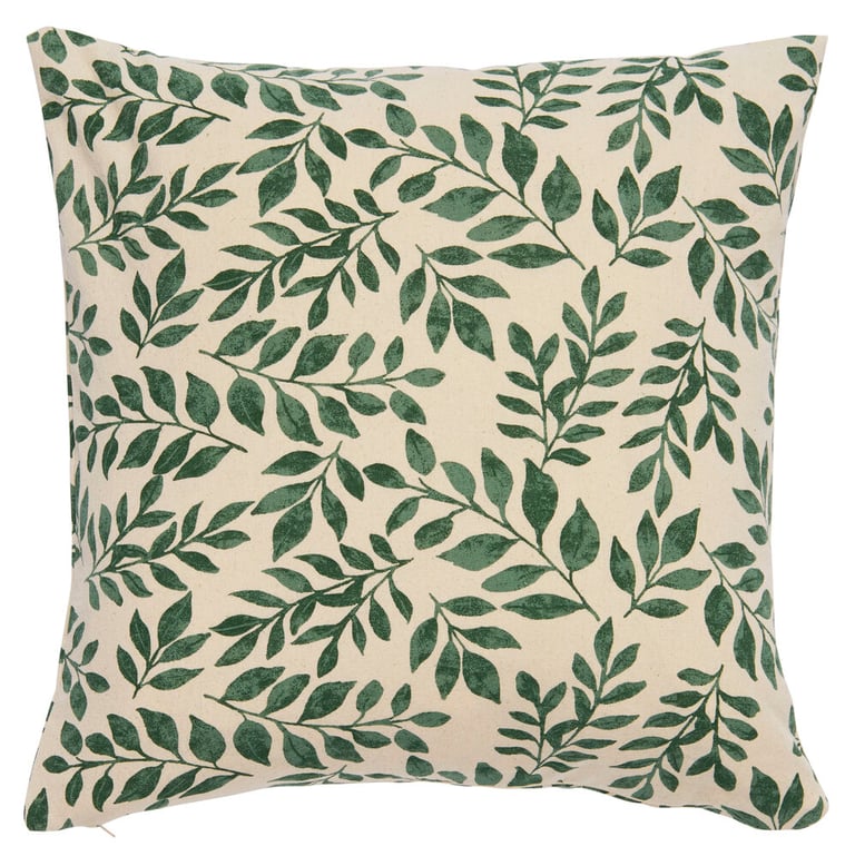 Kissenbezug Elsaform Leaves Dusty Green Baumwolle Passend für Innenkissen 50x50 cm