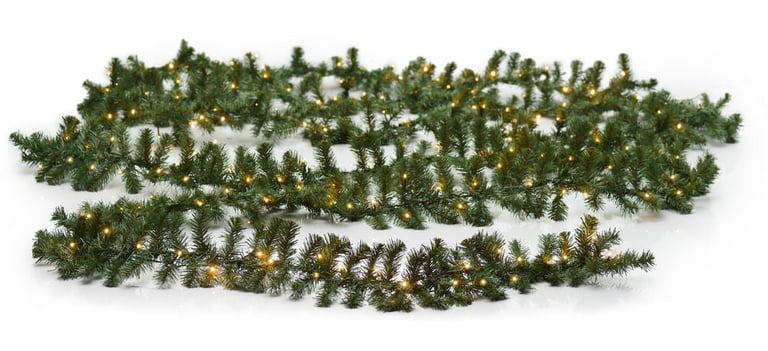 Kunsttannengirlande 10 m, 160 LED Warmweiß