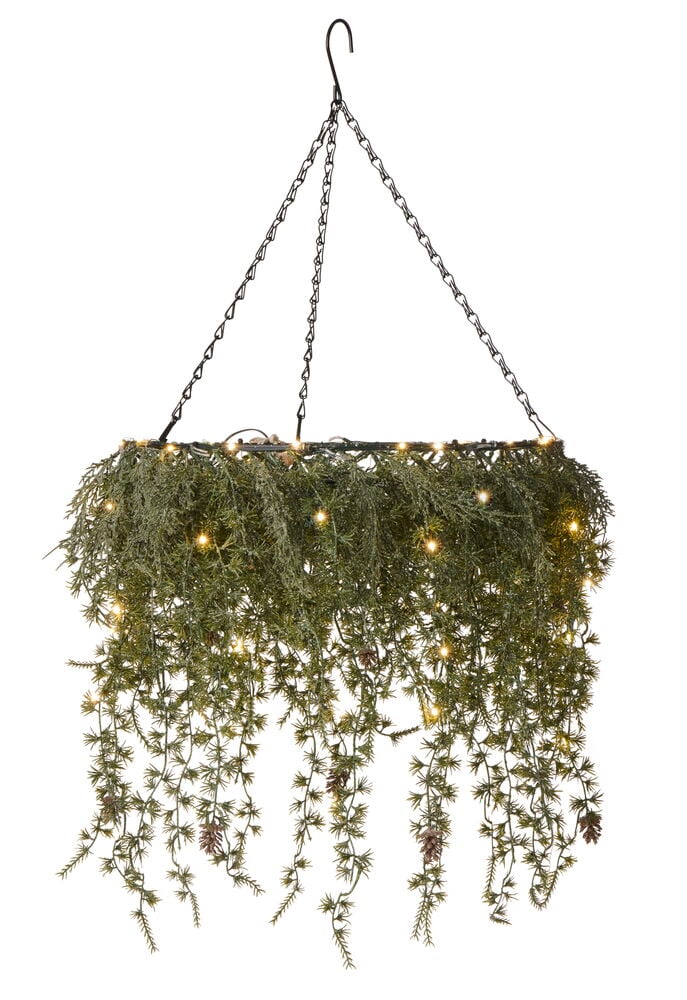 Hängekranz Larch 53x53x40 cm LED Warmweiß Batteriebetrieben mit Timer