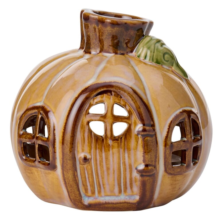 Teelichthalter Pumpkin House Ø14,5x13,5 cm Orange