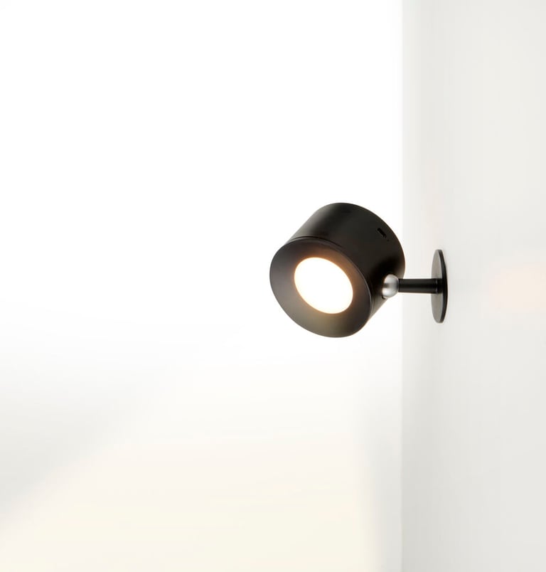 Wiederaufladbare Wandleuchte Schwarz