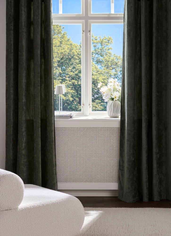 Vorhang Vintage 135x220 cm 1 er-Pack Dunkelgrün Polyestersamt