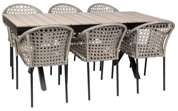 Bord Florens, utdragbart + 6 stolar Amalfi