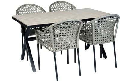 Tisch Florens + 4 Stühle Amalfi