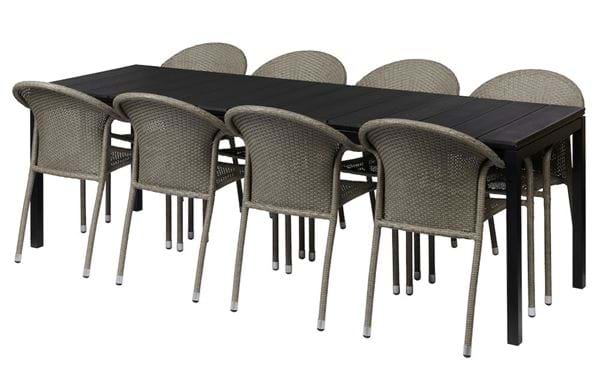 Ausziehbarer Tisch Barcelona + 8 Stühle Provence