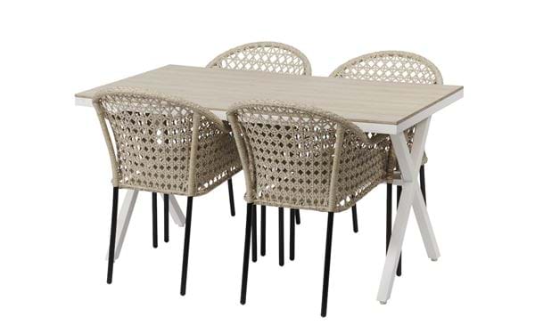 Florens-pöytä + 4 Amalfi-tuolia