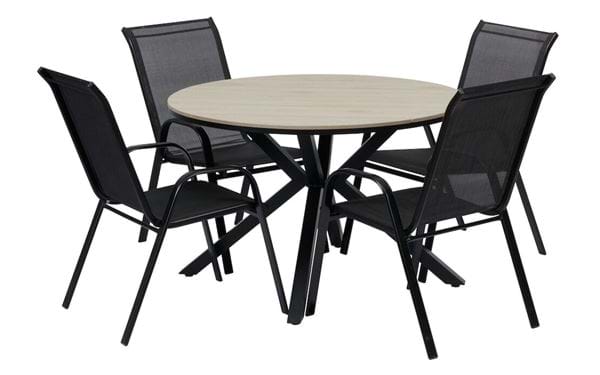 Runder Tisch Florens + 4 Stühle Madrid