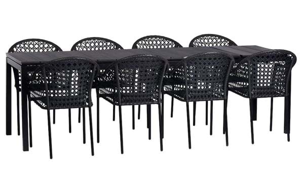 Ausziehbarer Tisch Barcelona + 8 Stühle Amalfi