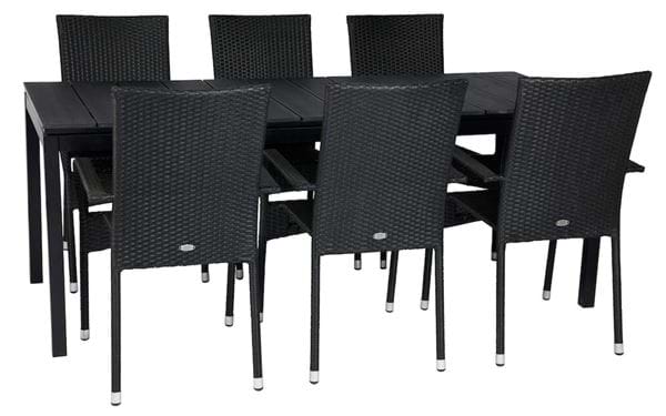 Ausziehbarer Tisch Barcelona + 6 Stühle Milano