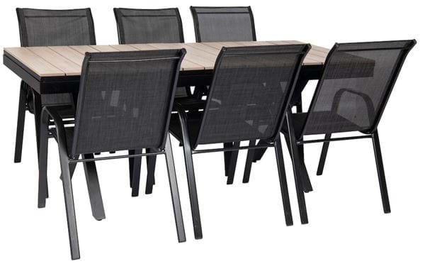 Bord Florens, uttrekkbart + 6 stoler Madrid
