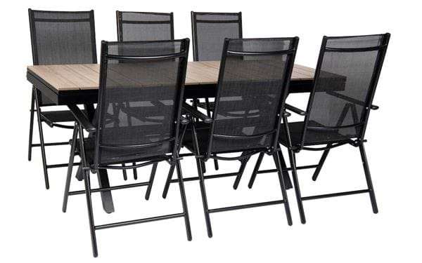 Bord Florens, uttrekkbart + 6 stoler Neapel
