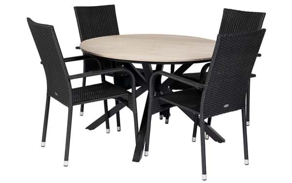 Runder Tisch Florens + 4 Stühle Milano