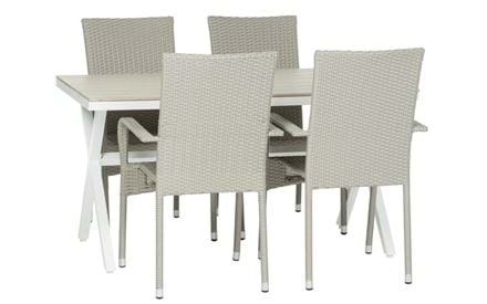 Tisch Florens + 4 Stühle Milano