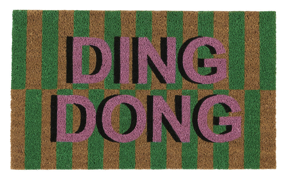 Dörrmatta Ding Dong 45x75 cm Rosa/Grön Kokosfiber
