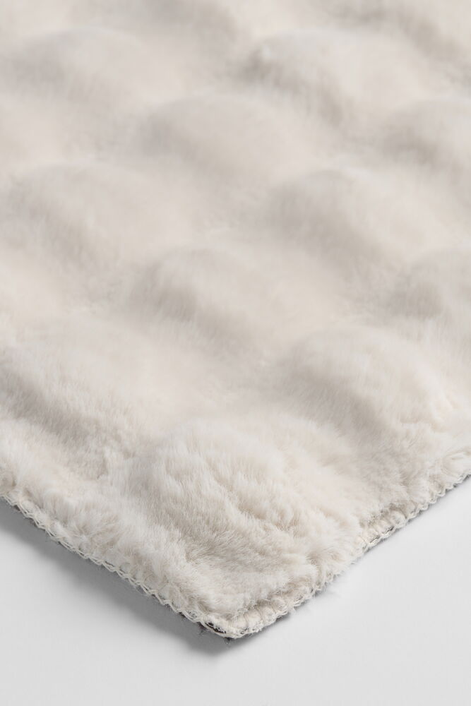 Läufer Kunstfell Paula 80x150 cm Hellbeige Polyester