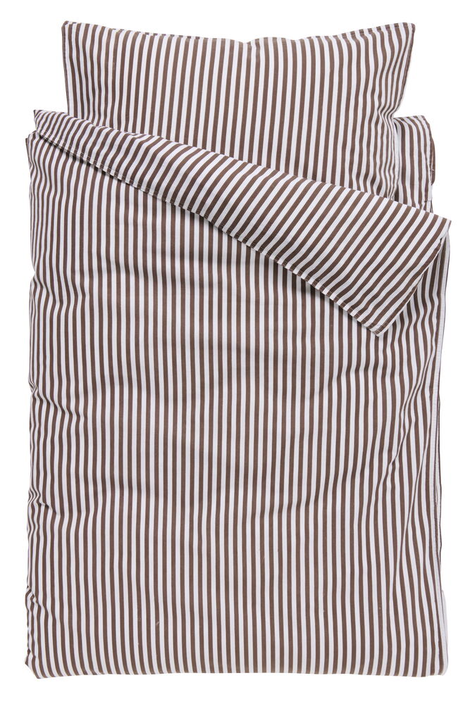 Påslakanset Vida 150x200 cm Mole brown/Randig Bomull