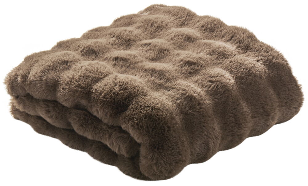 Pläd Fluff 130x170 cm Ljusbrun Polyester