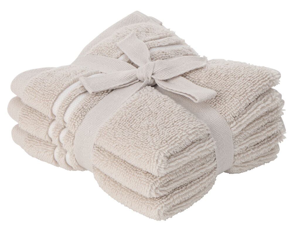 Tvättlappar Hotel Collection 3-pack Beige Bomull