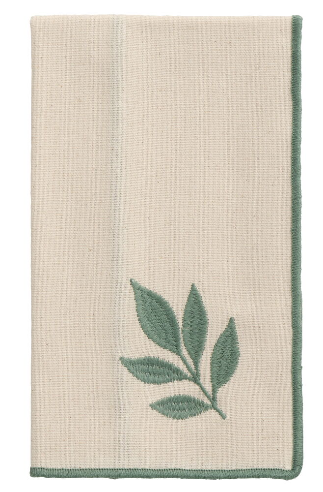 Tygservetter Elsaform Leaves 4-pack Dusty Green Bomull 4-pack