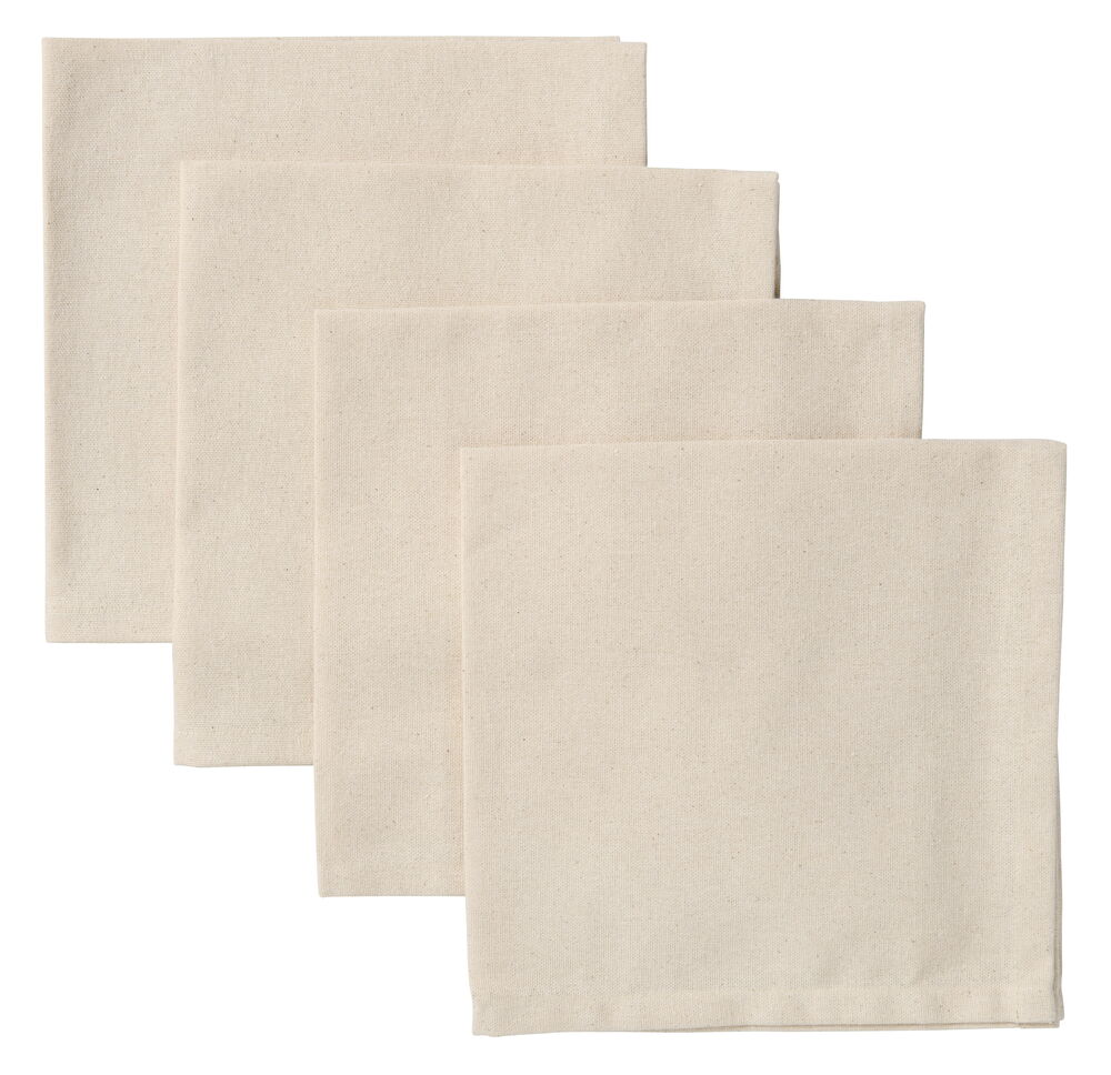 Stoffservietten 40x40 cm Natur Baumwolle 4er-Pack