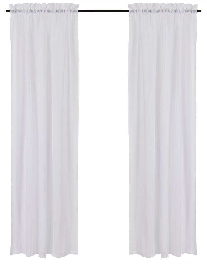 Gardinlängder Linn 135x250 cm Vit Polyester 2-pack