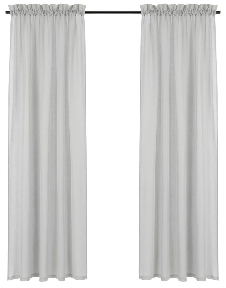 Gardinlängder Linn 135x250 cm Grå Polyester 2-pack