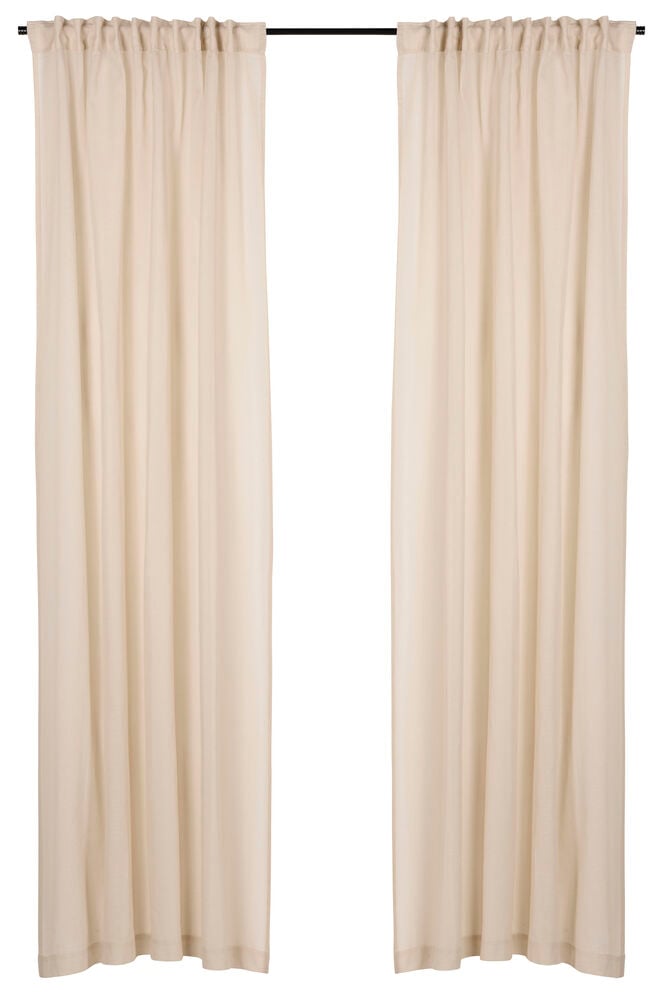 Gardinlängder Lovisa 135x250 cm Beige Bomull 2-pack