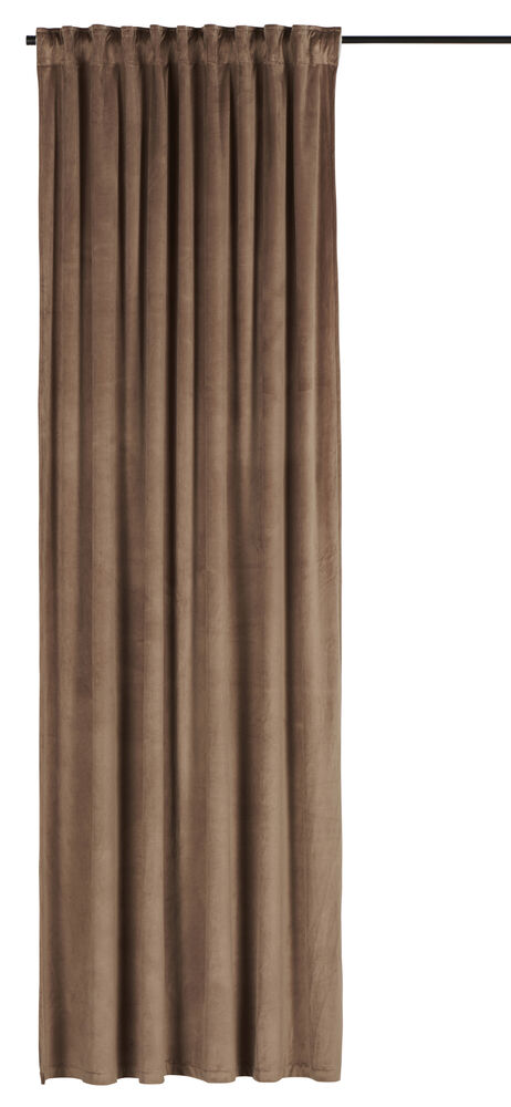 Gardinlängd Violetta 135x250 cm Ljusbrun Polyestersammet 1-pack