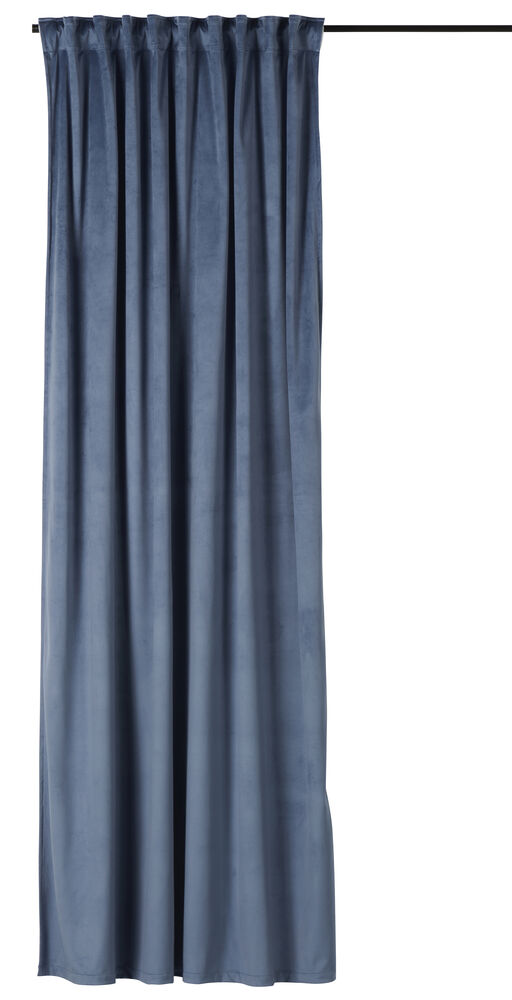 Gardinlängd Violetta 135x250 cm Thunder blue Polyestersammet 1-pack
