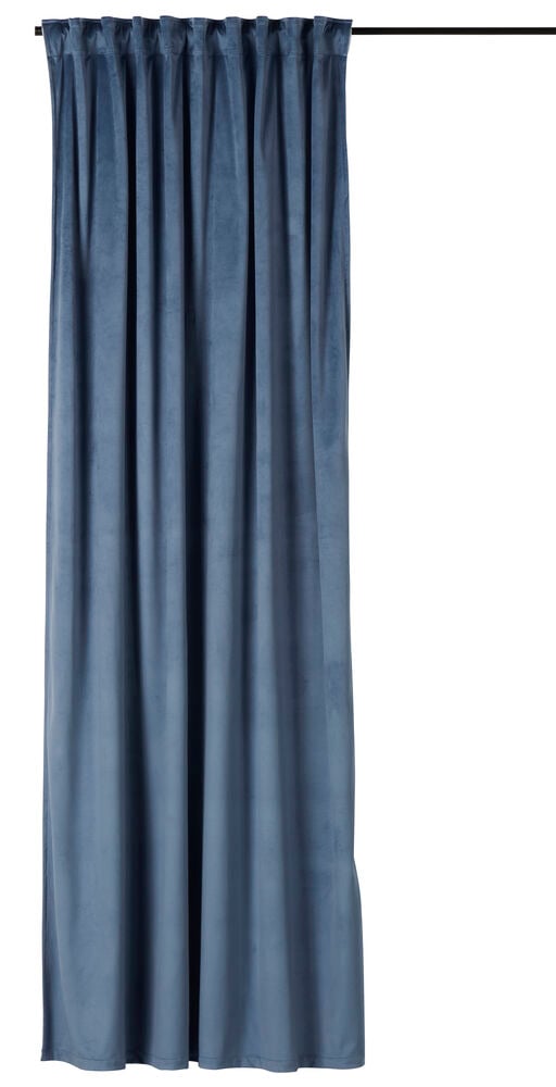 Gardinlängd Violetta 135x250 cm Thunder blue Polyestersammet 1-pack