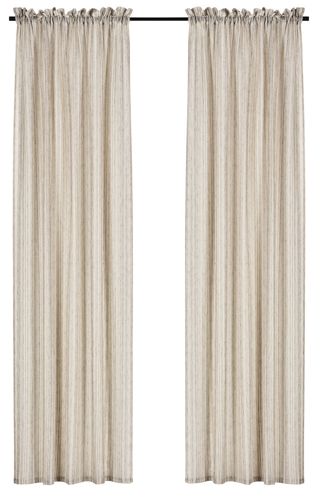 Gardinlängder Selma 135x250 cm Natur Polyester 2-pack