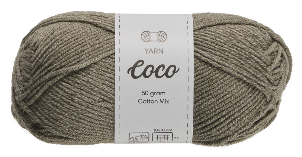 Garn Coco 50 g Khaki grön