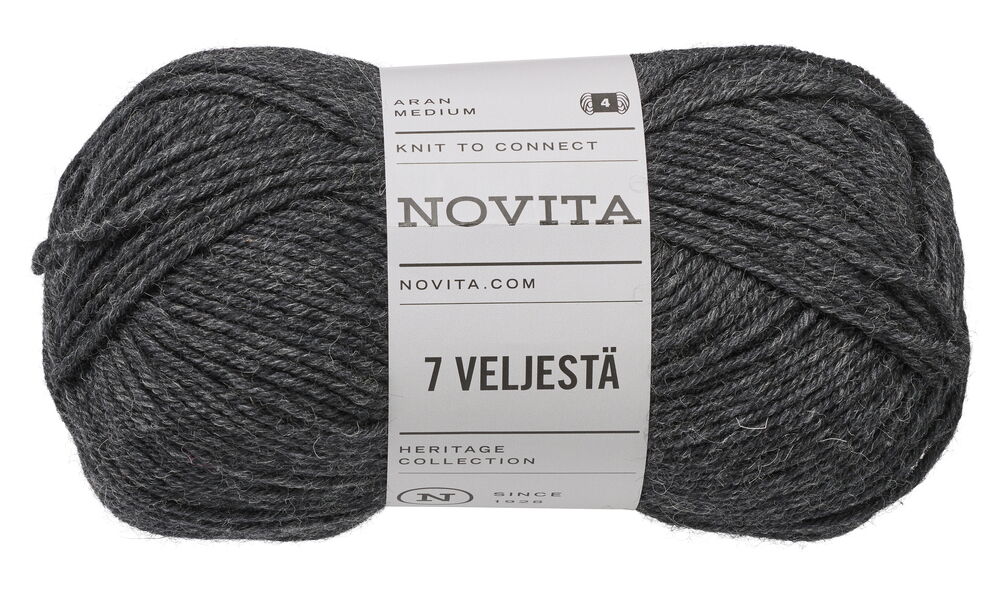 Garn Novita 7 Brothers 100 g Mörkgrå